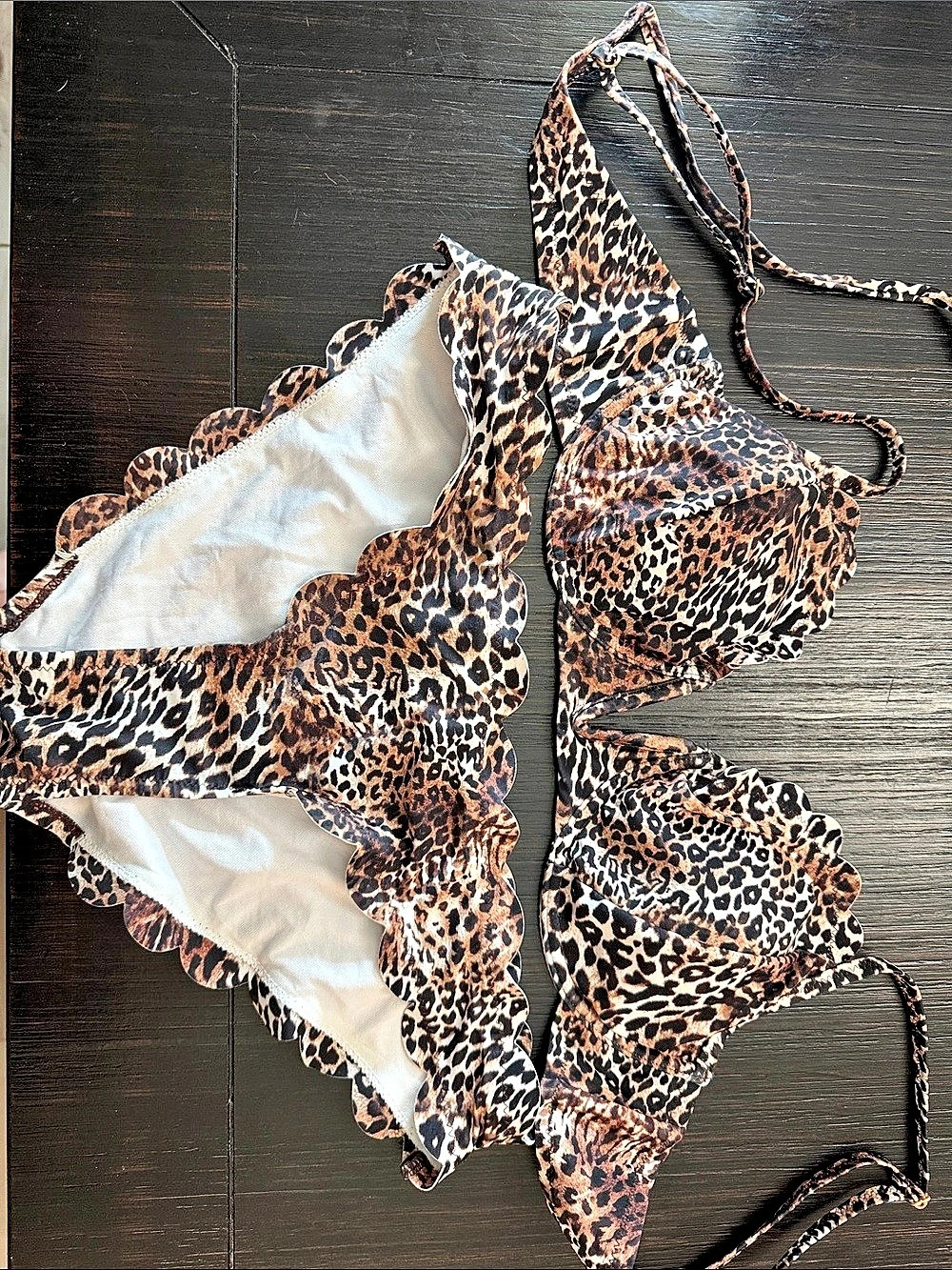 Jessica Simpson Leopard Print Bikini Set Size Medium